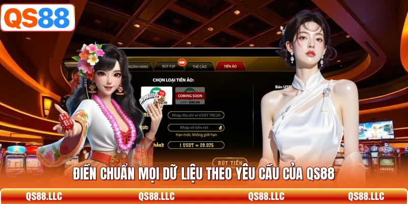 Điền chuẩn mọi dữ liệu theo yêu cầu của QS88